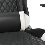 Gaming-Stuhl mit Massagefunktion Schwarz und Weiß Kunstleder
