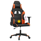 Gaming-Stuhl mit Massagefunktion Schwarz und Orange Kunstleder