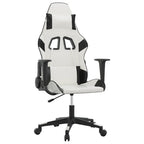Gaming-Stuhl mit Massagefunktion Weiß und Schwarz Kunstleder