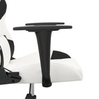 Gaming-Stuhl mit Massagefunktion Weiß und Schwarz Kunstleder