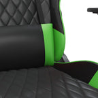 Gaming-Stuhl mit Massage & Fußstütze Schwarz & Grün Kunstleder
