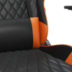 Gaming-Stuhl mit Massage & Fußstütze Schwarz Orange Kunstleder