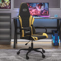Gaming-Stuhl mit Massagefunktion Schwarz & Golden Kunstleder