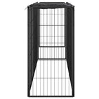 10-tlg. Hundelaufstall Schwarz 50x100cm Stahl Pulverbeschichtet