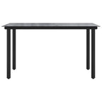 Garten-Esstisch Schwarz 200x100x74 cm Stahl und Hartglas