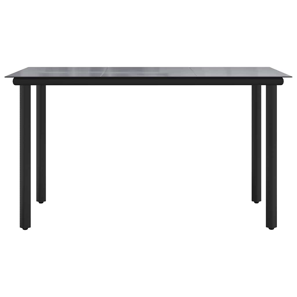 Garten-Esstisch Schwarz 200x100x74 cm Stahl und Hartglas