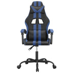 Gaming-Stuhl Drehbar Schwarz und Blau Kunstleder