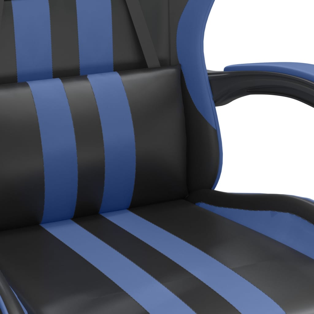 Gaming-Stuhl Drehbar Schwarz und Blau Kunstleder
