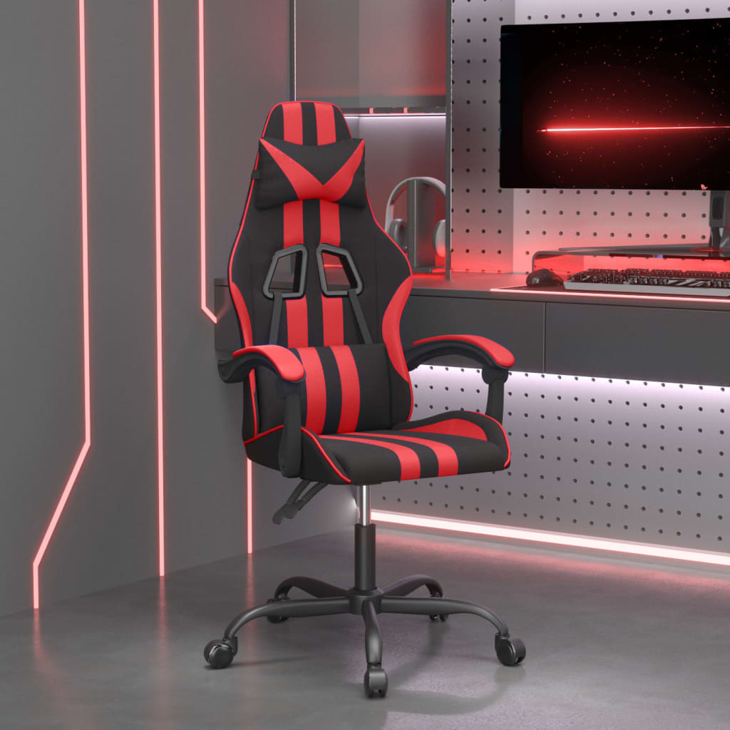 Gaming-Stuhl Drehbar Schwarz und Rot Kunstleder