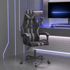 Gaming-Stuhl Drehbar Schwarz und Grau Kunstleder