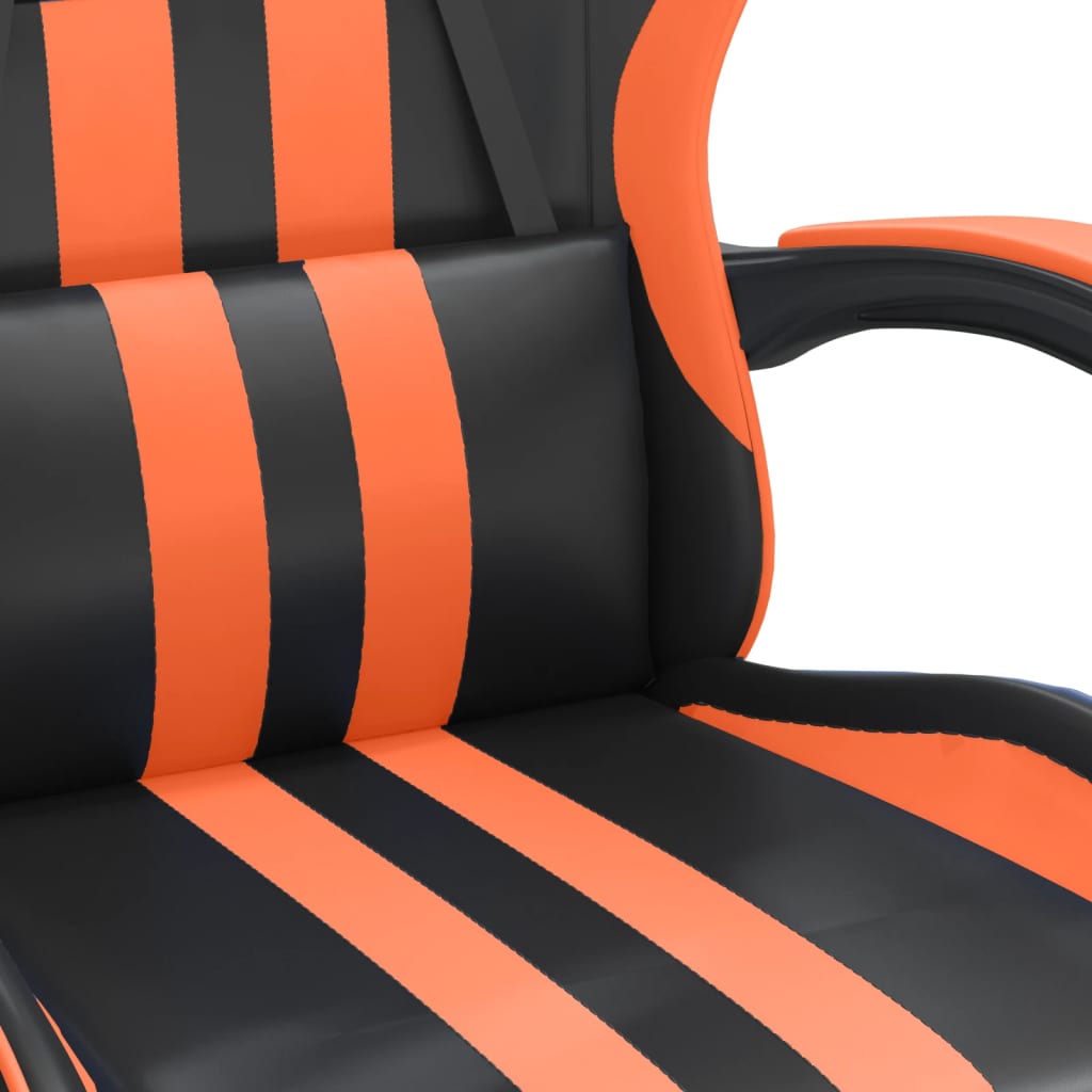 Gaming-Stuhl Drehbar Schwarz und Orange Kunstleder