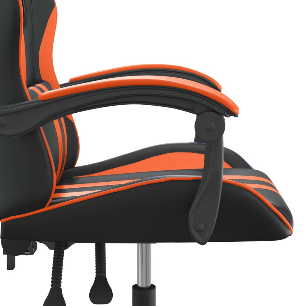 Gaming-Stuhl Drehbar Schwarz und Orange Kunstleder