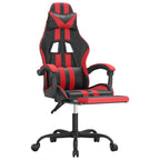 Gaming-Stuhl mit Fußstütze Drehbar Schwarz & Rot Kunstleder