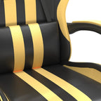 Gaming-Stuhl mit Fußstütze Drehbar Schwarz & Golden Kunstleder