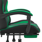 Gaming-Stuhl mit Fußstütze Drehbar Schwarz & Grün Kunstleder