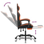 Gaming-Stuhl mit Fußstütze Drehbar Schwarz & Orange Kunstleder