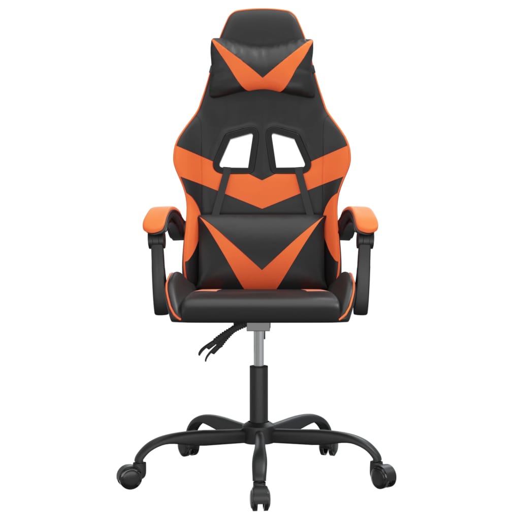 Gaming-Stuhl Drehbar Schwarz und Orange Kunstleder