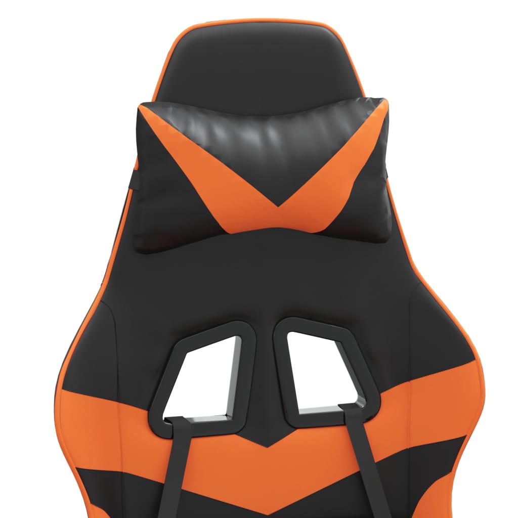 Gaming-Stuhl Drehbar Schwarz und Orange Kunstleder