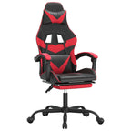 Gaming-Stuhl mit Fußstütze Drehbar Schwarz & Rot Kunstleder