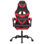 Gaming-Stuhl mit Fußstütze Drehbar Schwarz & Rot Kunstleder