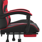 Gaming-Stuhl mit Fußstütze Drehbar Schwarz & Rot Kunstleder