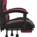 Gaming-Stuhl mit Fußstütze Drehbar Schwarz & Weinrot Kunstleder