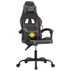 Gaming-Stuhl Drehbar Schwarz und Grau Kunstleder