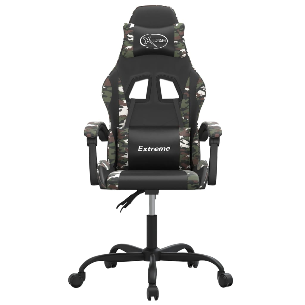 Gaming-Stuhl Drehbar Schwarz und Tarnfarben Kunstleder