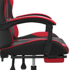 Gaming-Stuhl mit Fußstütze Drehbar Schwarz & Rot Kunstleder