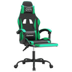Gaming-Stuhl mit Fußstütze Drehbar Schwarz & Grün Kunstleder
