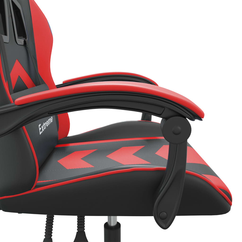 Gaming-Stuhl Drehbar Schwarz und Rot Kunstleder