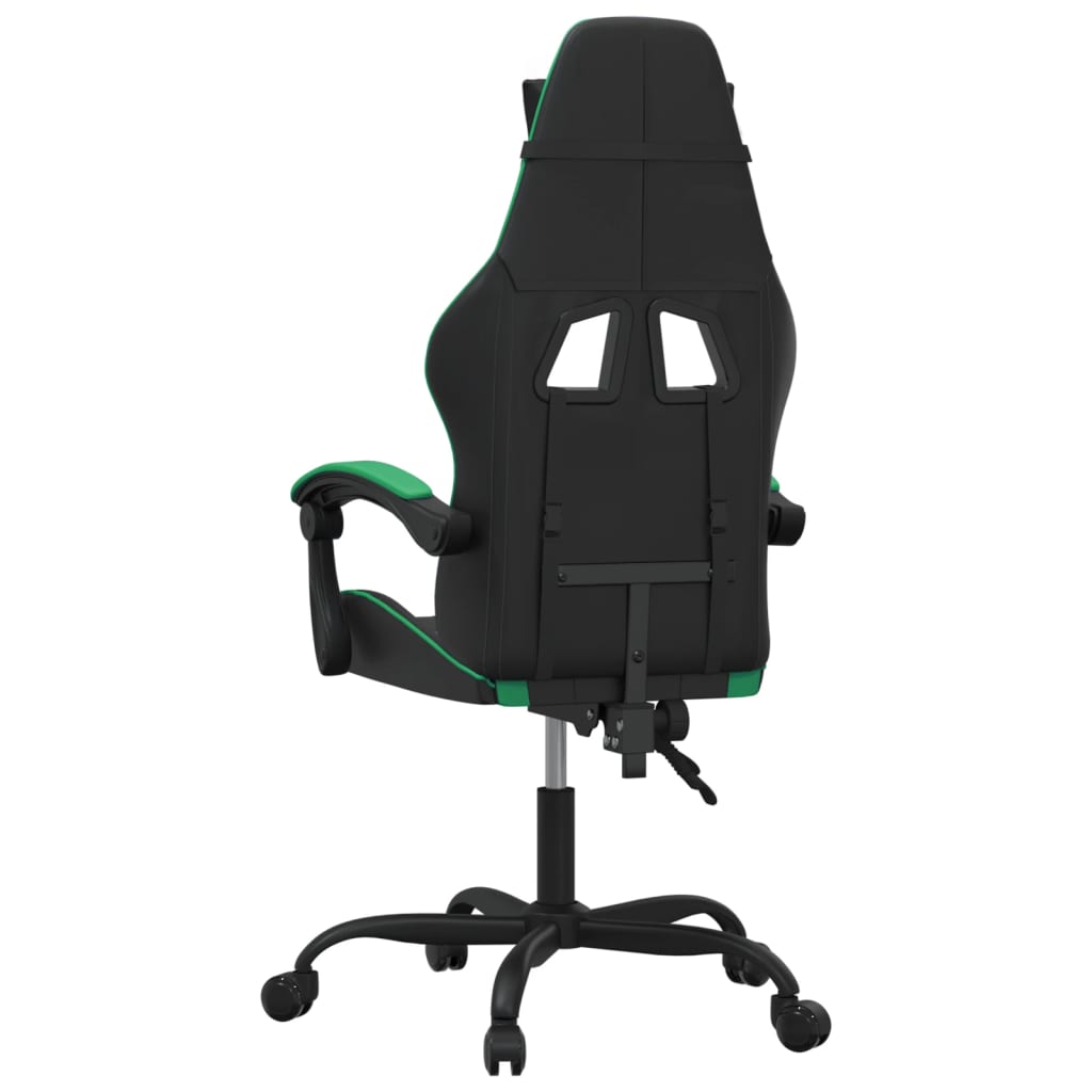 Gaming-Stuhl Drehbar Schwarz und Grün Kunstleder