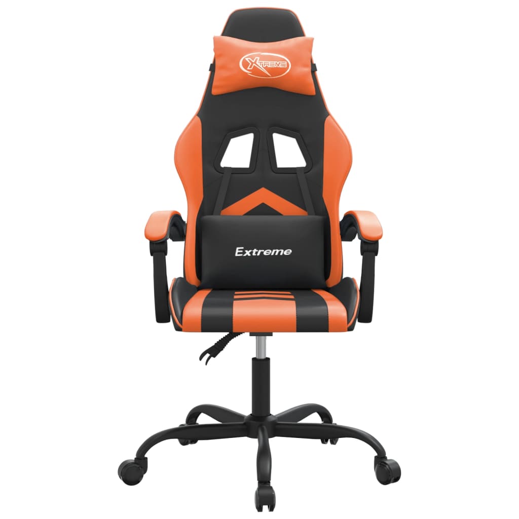 Gaming-Stuhl Drehbar Schwarz und Orange Kunstleder