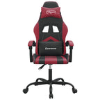 Gaming-Stuhl Drehbar Schwarz und Weinrot Kunstleder