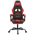 Gaming-Stuhl mit Fußstütze Drehbar Schwarz & Rot Kunstleder