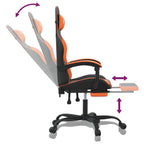 Gaming-Stuhl mit Fußstütze Drehbar Schwarz & Orange Kunstleder