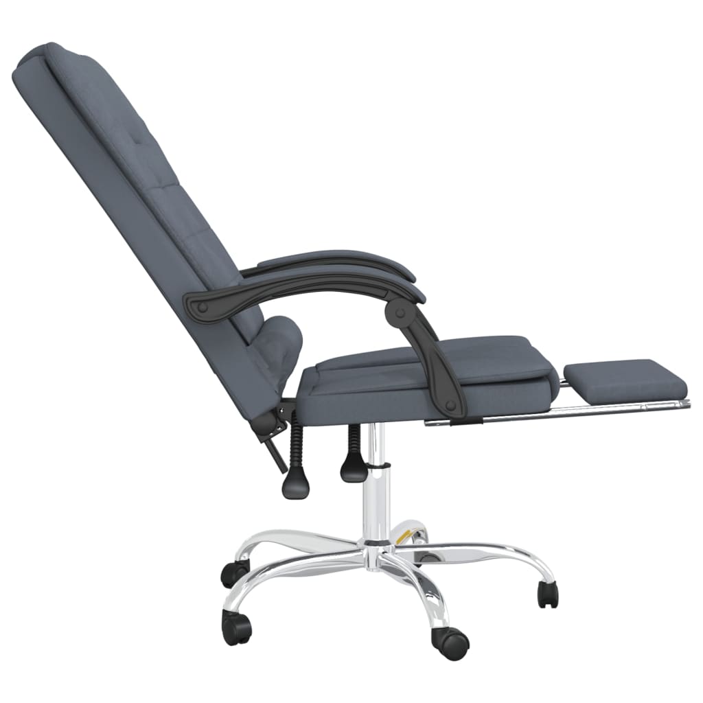 Bürostuhl mit Massagefunktion Dunkelgrau Samt