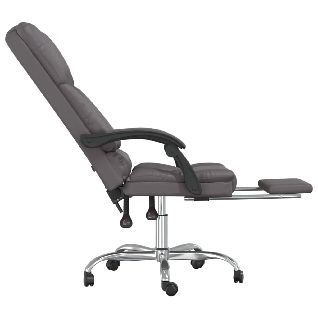 Bürostuhl mit Massagefunktion Grau Kunstleder