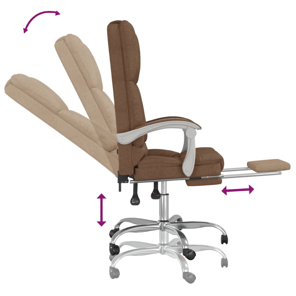 Bürostuhl mit Massagefunktion Braun Stoff