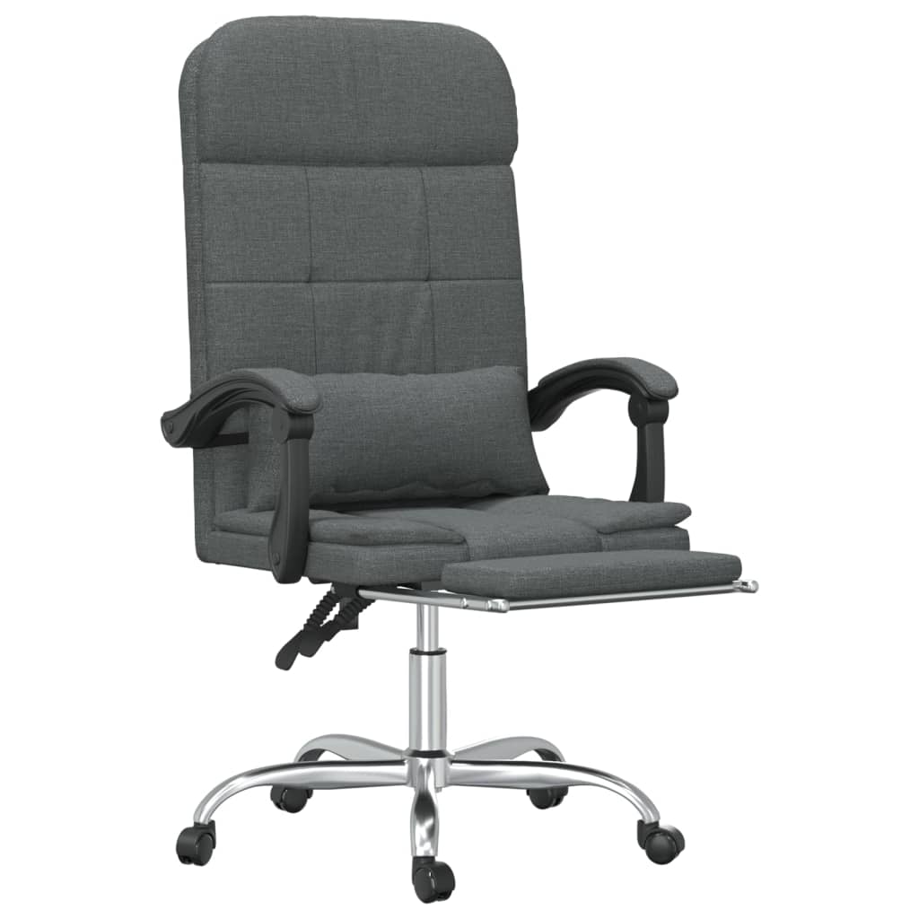 Bürostuhl mit Massagefunktion Dunkelgrau Stoff