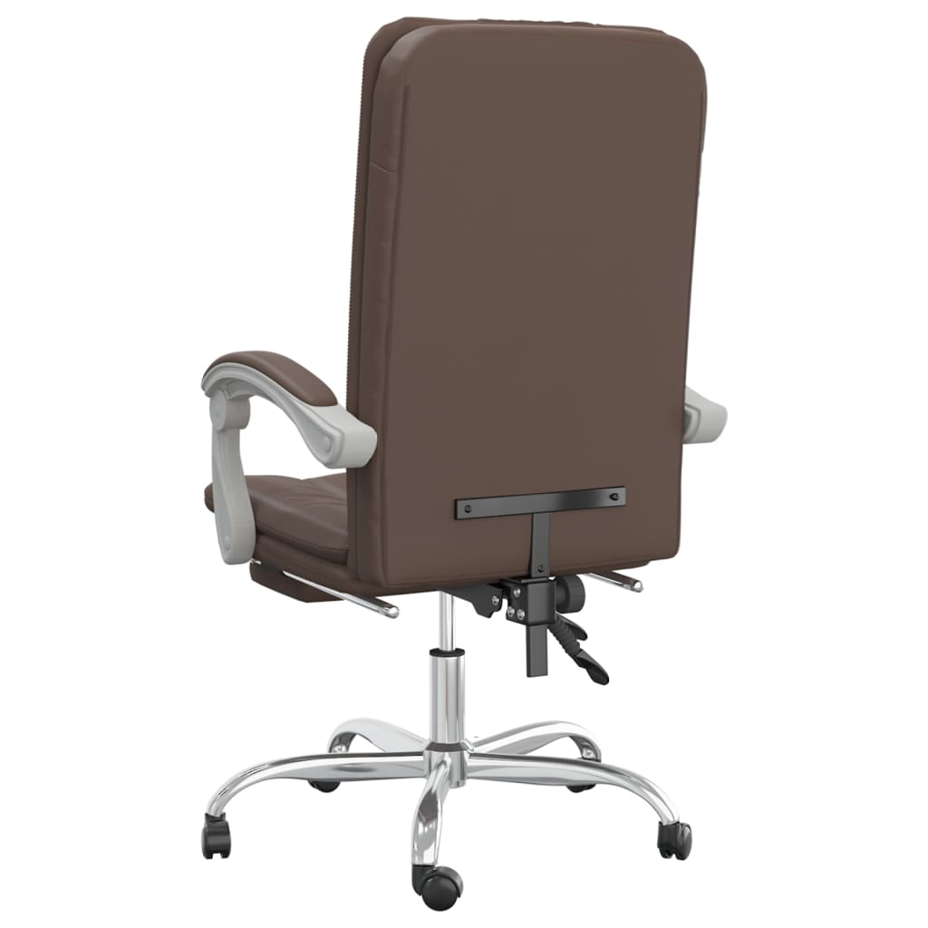 Bürostuhl mit Liegefunktion Braun Kunstleder