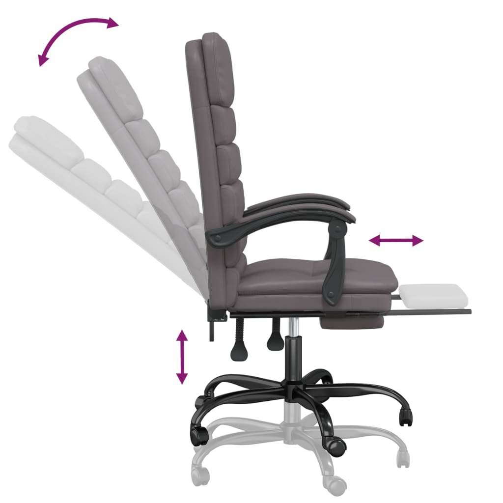 Bürostuhl mit Massagefunktion Grau Kunstleder