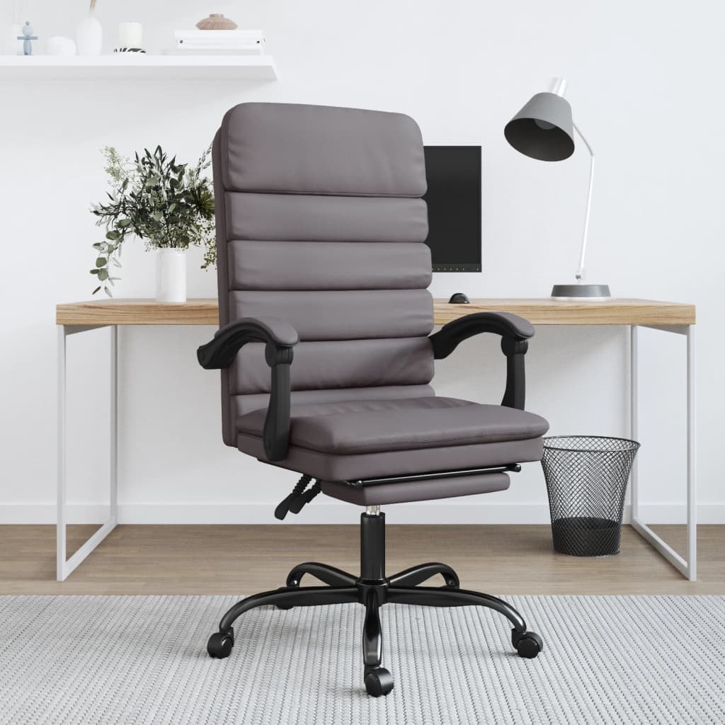 Bürostuhl mit Massagefunktion Grau Kunstleder
