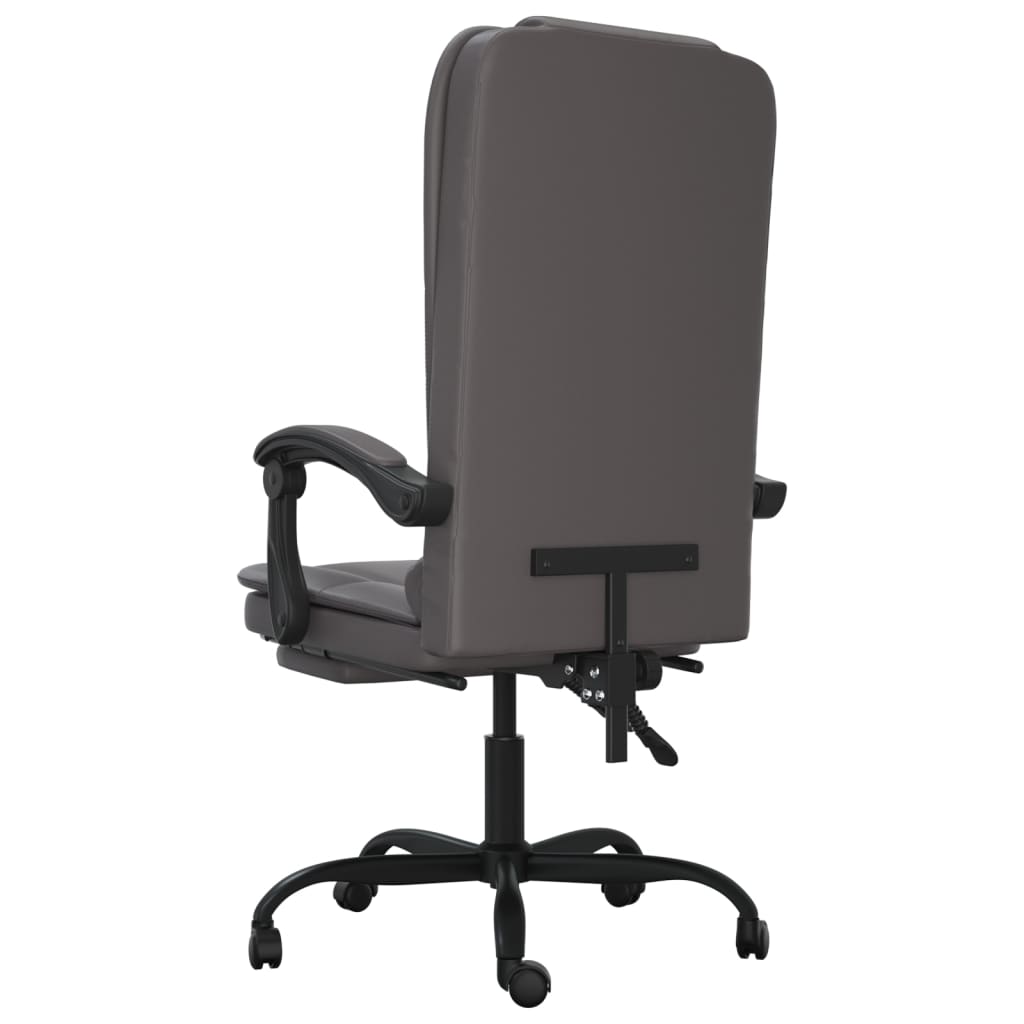 Massage-Bürostuhl mit Liegefunktion Grau Kunstleder