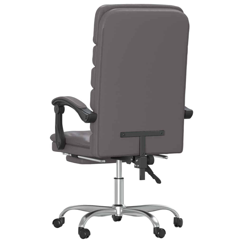 Massage-Bürostuhl mit Liegefunktion Grau Kunstleder