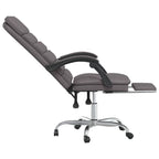 Massage-Bürostuhl mit Liegefunktion Grau Kunstleder