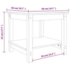 Couchtisch Schwarz 50x50x45 cm Massivholz Kiefer