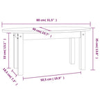 Couchtisch Grau 80x40x35 cm Massivholz Kiefer