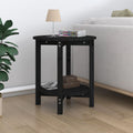 Couchtisch Schwarz Ø 55x60 cm Massivholz Kiefer