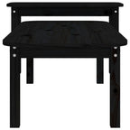 2-tlg. Couchtisch-Set Schwarz Massivholz Kiefer